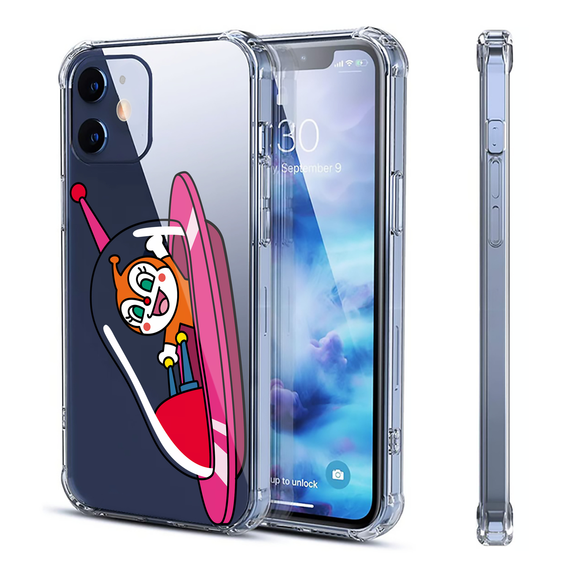 （画像用） アンパンマン Anpanman 【iPhone 12シリーズ対応】透明スマホケース（クリアソフトケース）